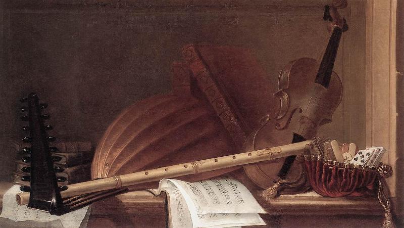 HUILLIOT, Pierre Nicolas Still-Life of Musical Instruments sf China oil painting art